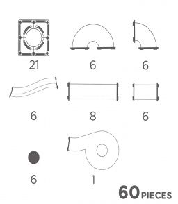 KIT COMPACT PARCOURS DE BILLES CLEVERCLIXX - 60 PIECES