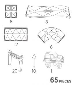 CIRCUIT DE VOITURE CLEVERCLIXX - 65 PIECES