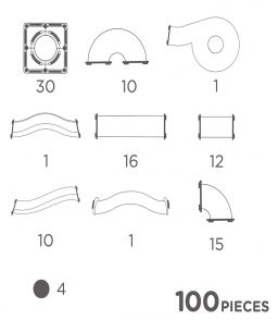 KIT PARCOURS DE BILLES CLEVERCLIXX - 100 PIECES