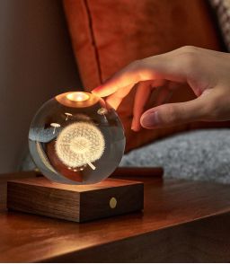 VEILLEUSE GLOBE DE CRISTAL PISSENLIT