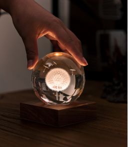 VEILLEUSE GLOBE DE CRISTAL PISSENLIT