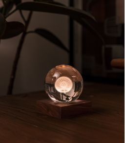 VEILLEUSE GLOBE DE CRISTAL PISSENLIT