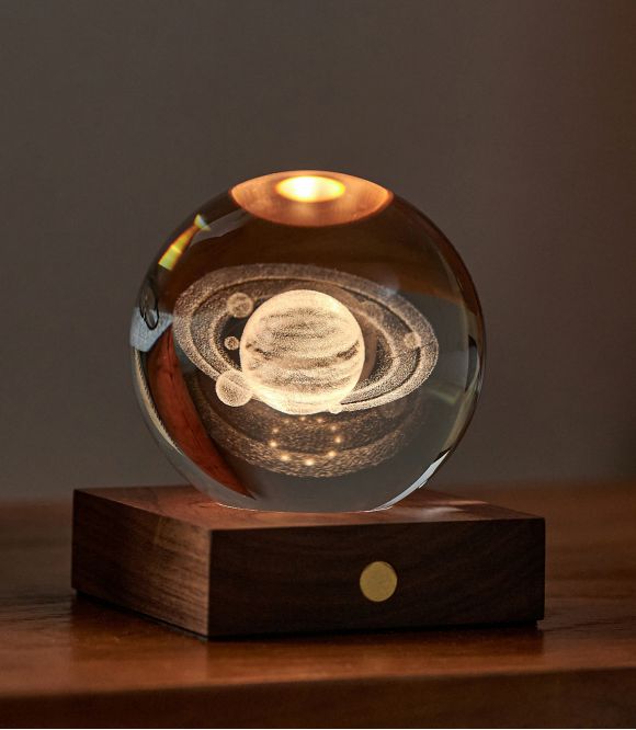 LAMPE GLOBE CRISTAL SATURNE