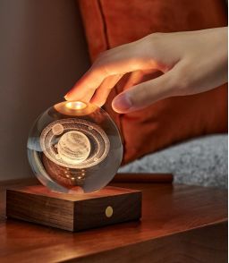 LAMPE GLOBE CRISTAL SATURNE