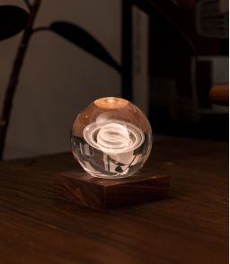 LAMPE GLOBE CRISTAL SATURNE