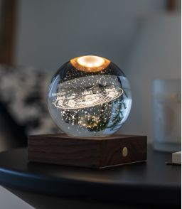 VEILLEUSE GLOBE DE CRISTAL SYSTEME SOLAIRE