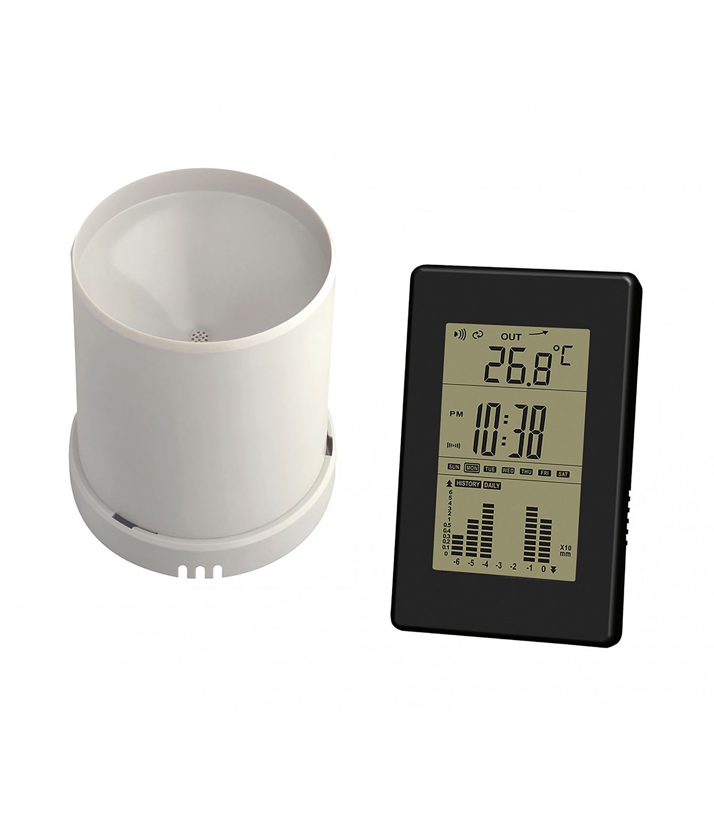 Pluviomètre numérique sans fil avec température intérieure et